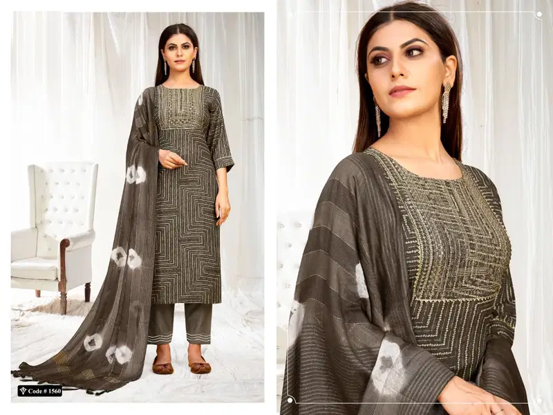 Meesho 1 Designer Rayon Printed Fancy Wear Ready Made Suit  Collection